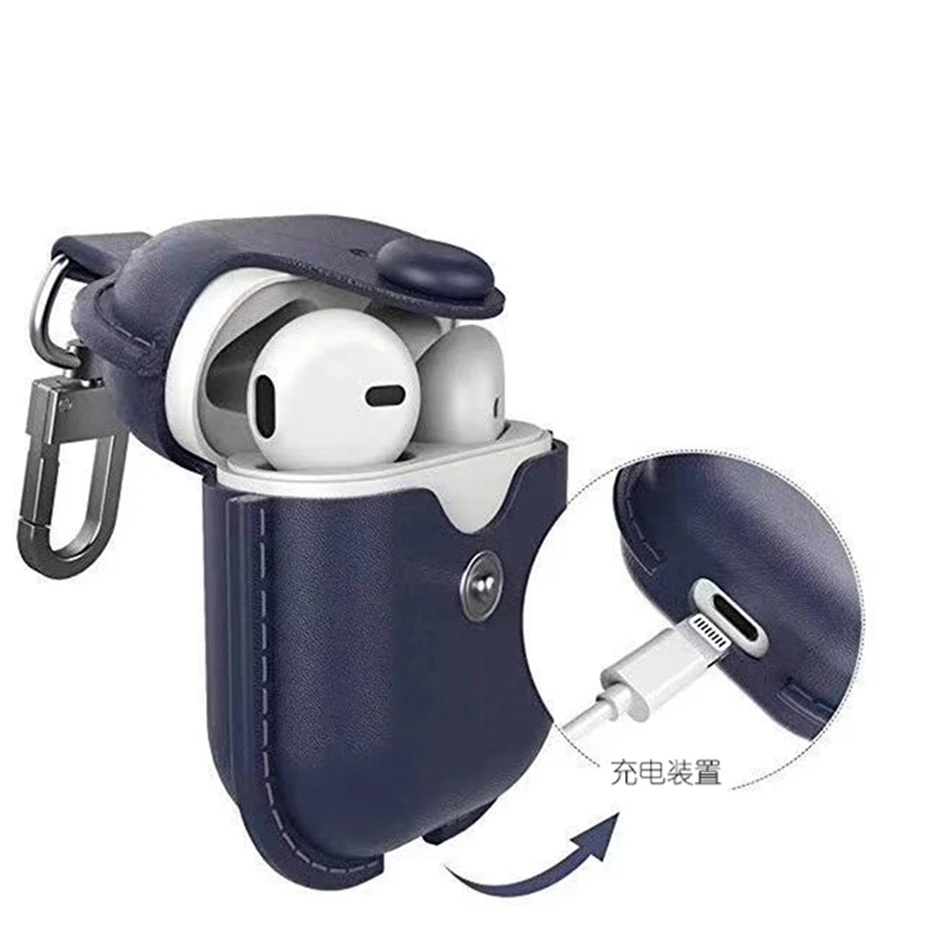 

3D Headphone Case For Airpods Pro 3 Case Leather Luxury Genuine Cover For Apple Air Pods1 2Cases Earpods Earphone Bags Straps
