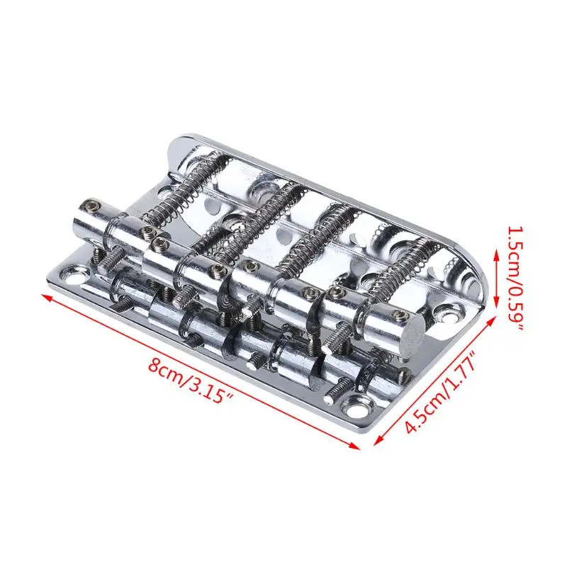 

Guitar Part Chrome Bridge Plate For Jazz Bass Guitar + 5 Screws + Wrench