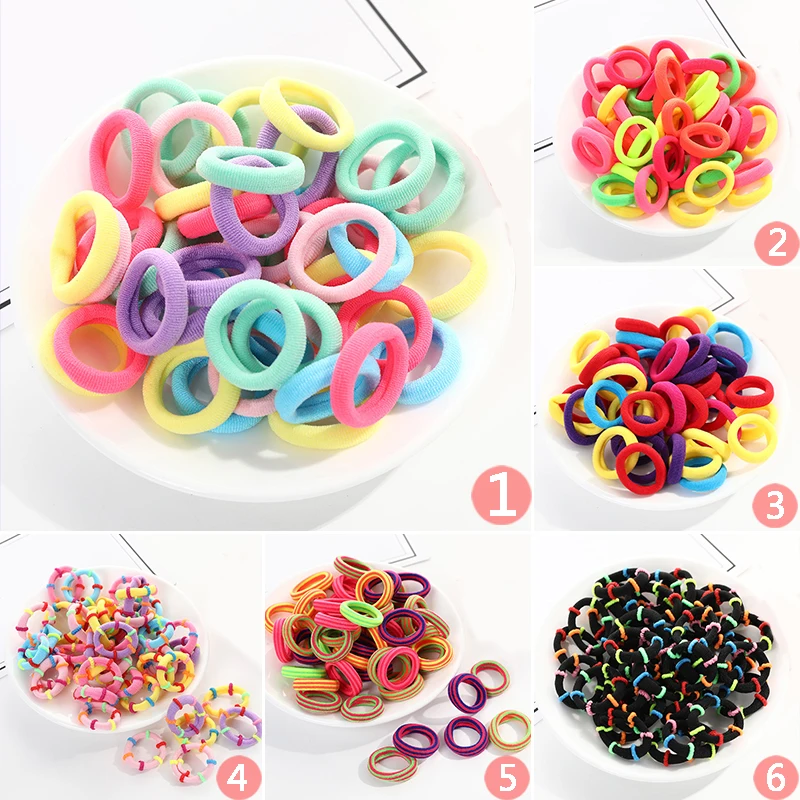 50 шт./компл. женские украшения для волос Детская эластичная резинка карамельных