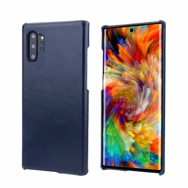 Note10+ ретро матовый чехол из натуральной кожи для телефона samsung Galaxy Note 10 9 S10 S9 Plus Note10 Простой деловой чехол - Цвет: Синий