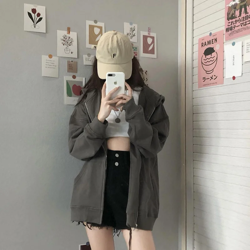 

Осеннее хлопковое пальто на молнии с капюшоном