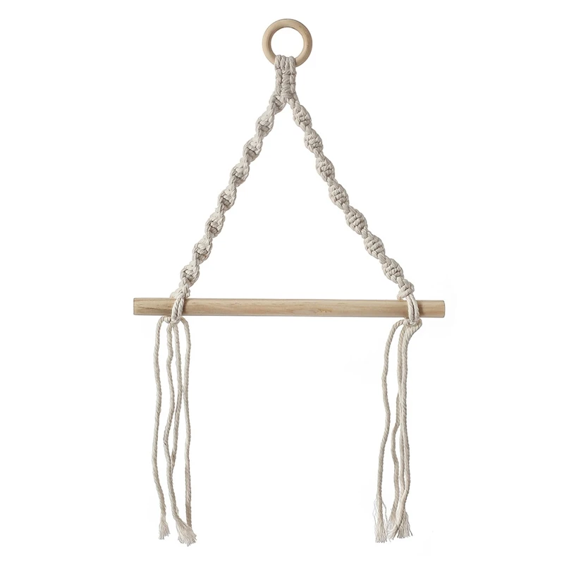 

B2RB Nordic Toilet Paper Holder Dispenser Hand-woven Tapestry Macrame Wall Hanging Bathroom Towel Rack Decoration