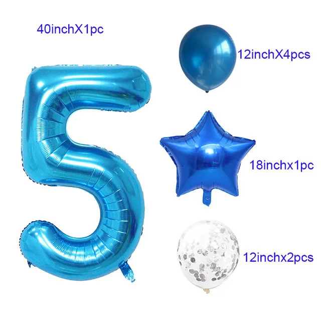 Воздушные шары для дня рождения мальчика украшения детский первый/2-й день