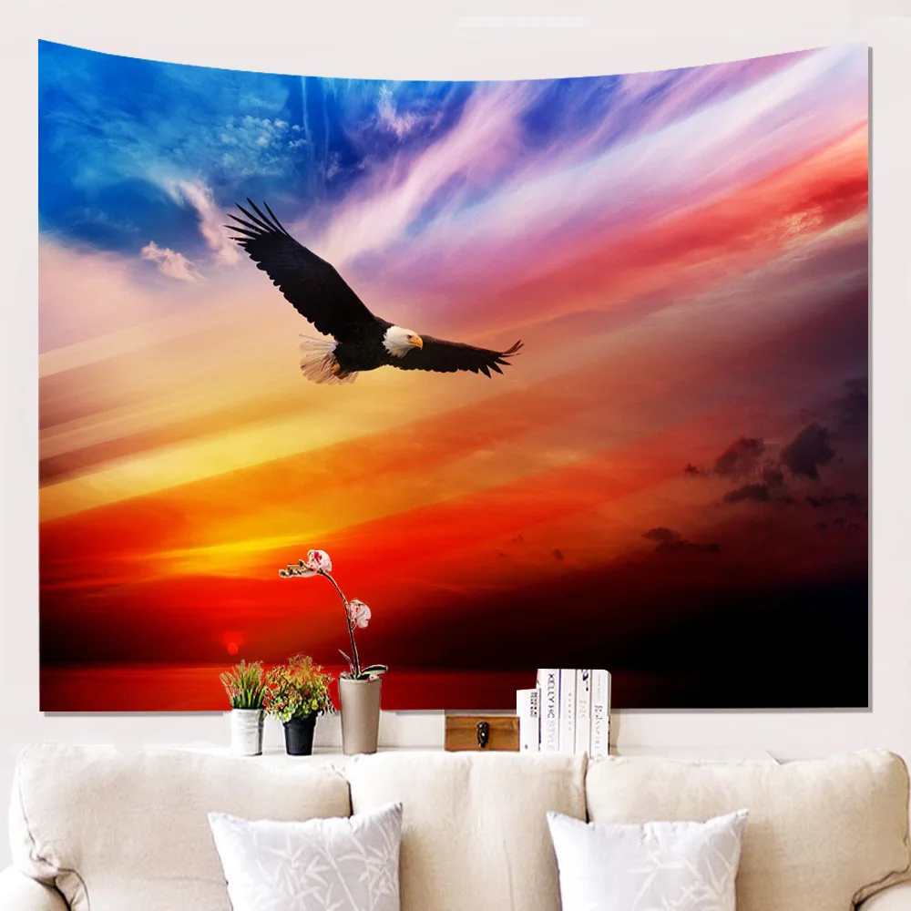 Ткань полиэстер с принтом на стене рисунком орла 3D печатных Гостиная Украшения в