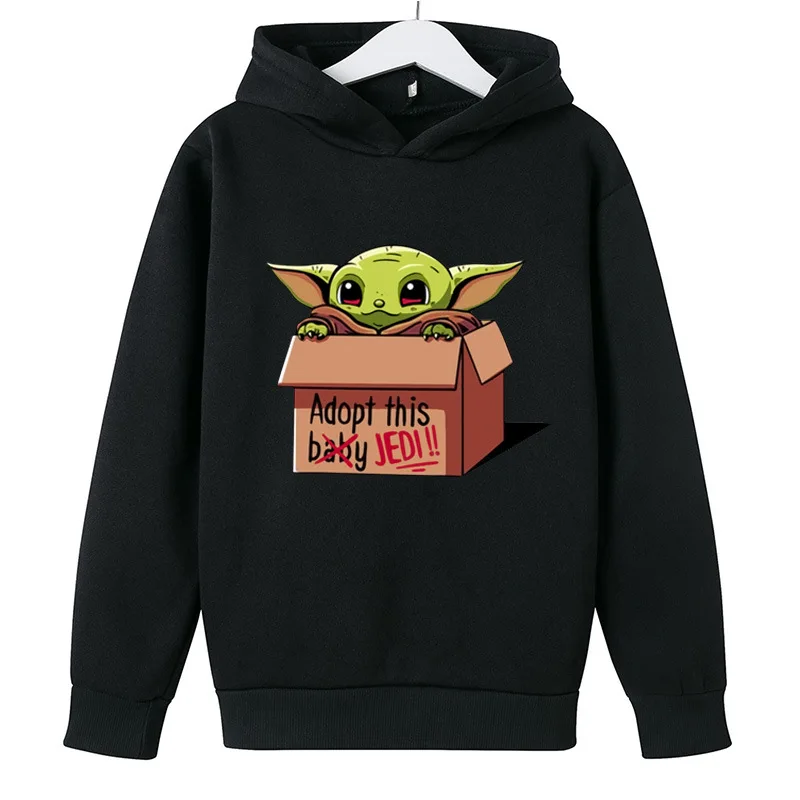New Baby Yoda Printed Cute Grogu Hoodies Casual Children Hoodie Fashion Teen Hoodies Sweatshirt Fall Clothes for Toddler Girls