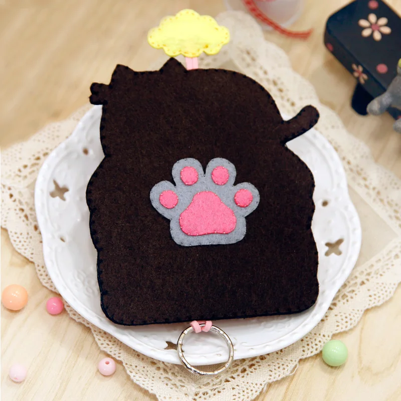 Интересный фетровый тканевый чехол для ключей в виде кошки женские чехлы ручной