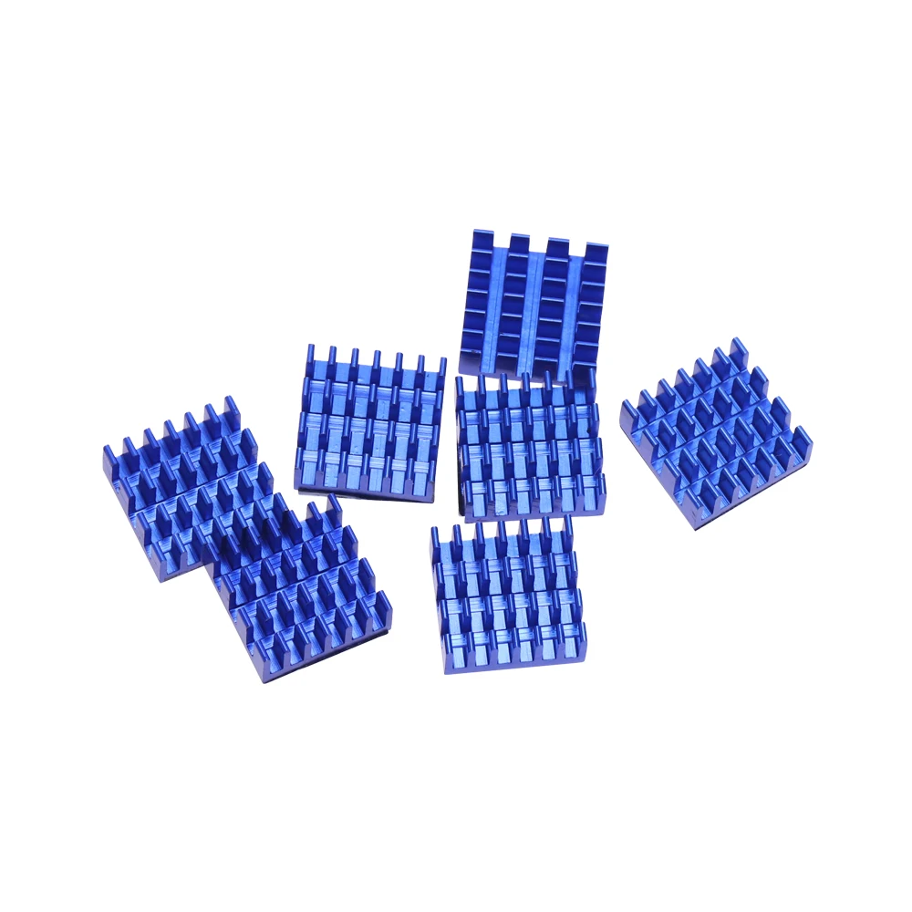 12 шт. синий алюминиевый радиатор хороший теплоотвод клей инструменты 13*14*6 мм для