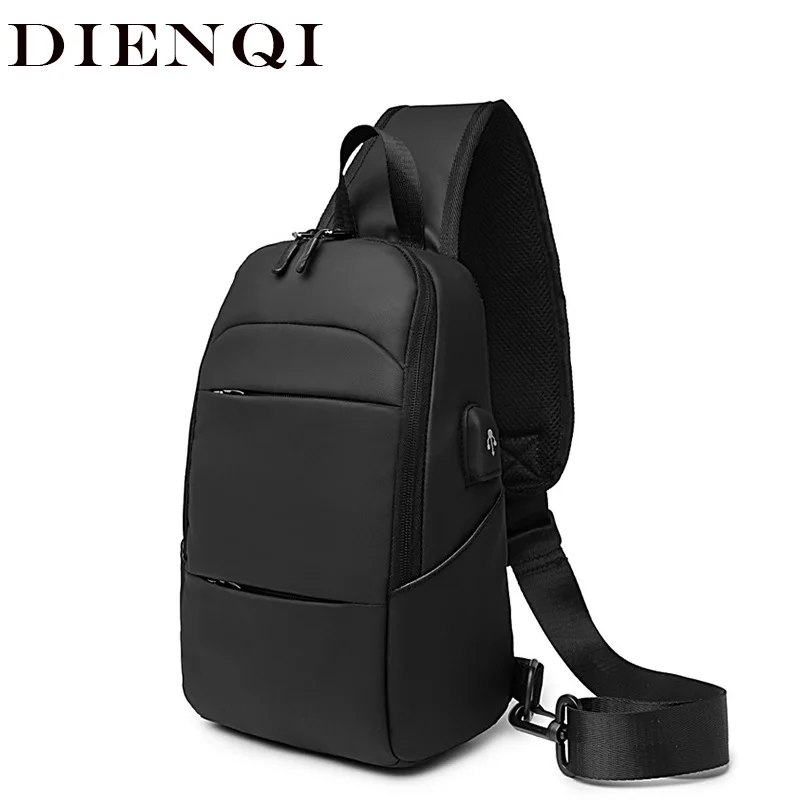 DIENQI Черная мужская сумка через плечо многофункциональный держатель для телефона