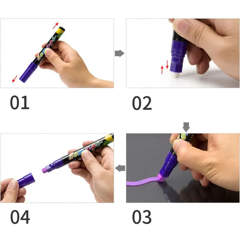 8 цветов подсветка флуоресцентного Жидкий Мел маркер неоновые ручки