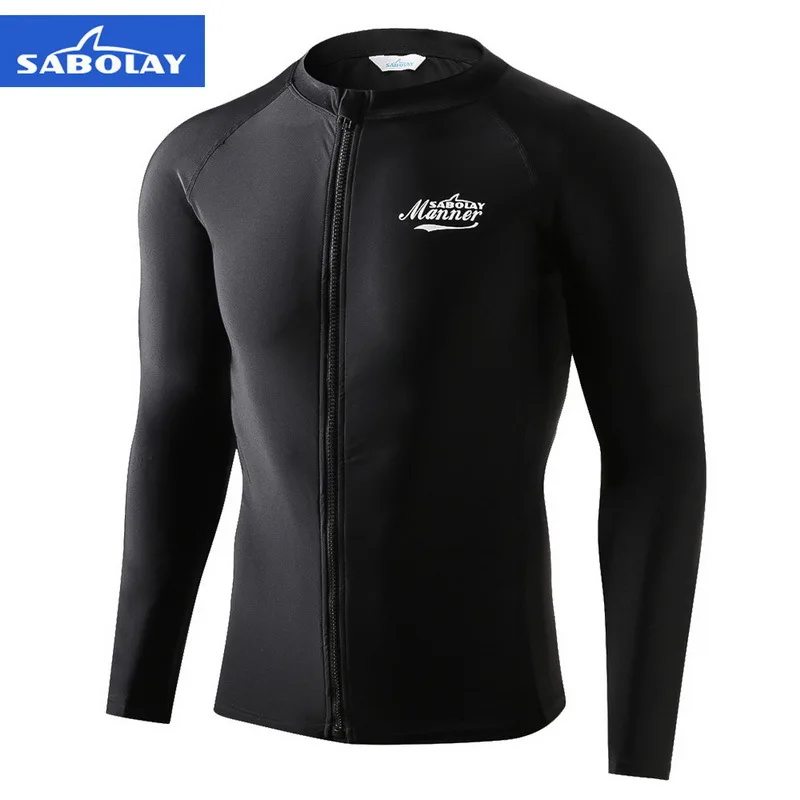 Мужская одежда для плавания SABOLAY с длинными рукавами быстросохнущая рубашка