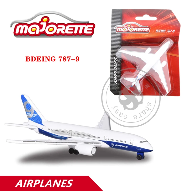 

Majorette 1/64 Aeroplanes Series Car BDEING 787-9 Hot Pop Kids Toys Motor Vehicle Diecast Metal Model