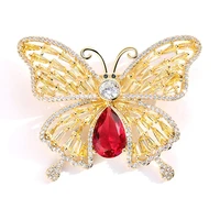 korean style butterfly brooches for women cubic zirconia hollow party clothes decoration jewelry fashion jewelry lovely gifts