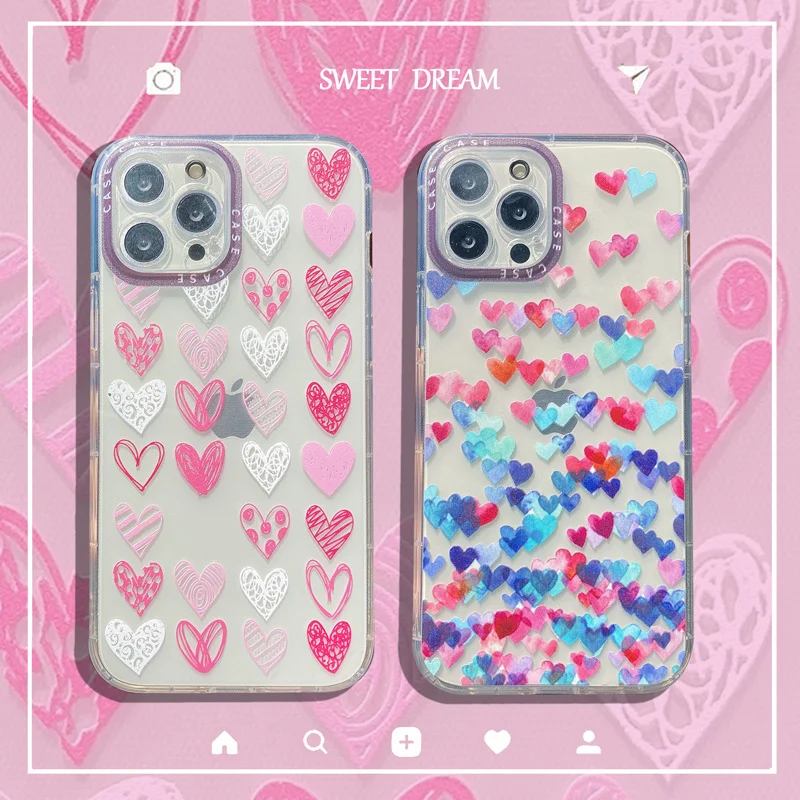 

Cartoon Retro Case Samsung A72 A52 A50 A51 A71 A70 A81A91 A21S A02S A32 A42 A12 A20 M51 Dog Love Soft Transparent TPU Back Cover