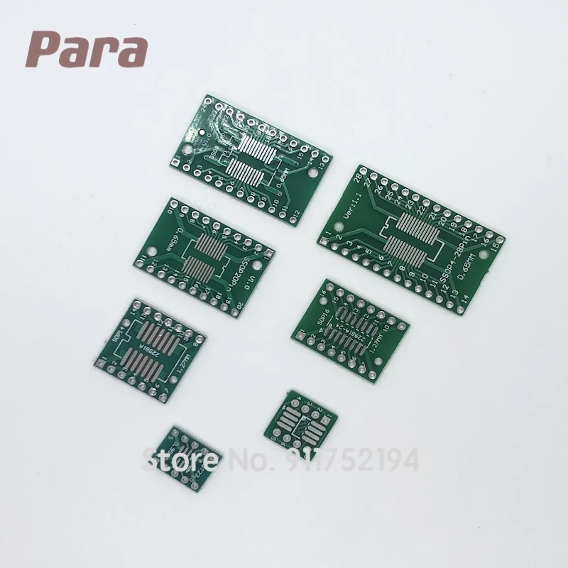 35 шт./лот SMT To DIP PCB Board Kit SMD Turn SOP MSOP SSOP TSSOP 8 10 14 16 20 24 28 SOT-23 шт. = 7 значений * 5 - купить по