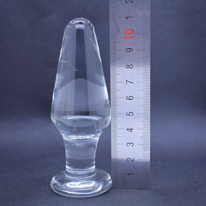 Стеклянный Анальная пробка с бусинами Кристальный фаллоимитатор секс игрушка