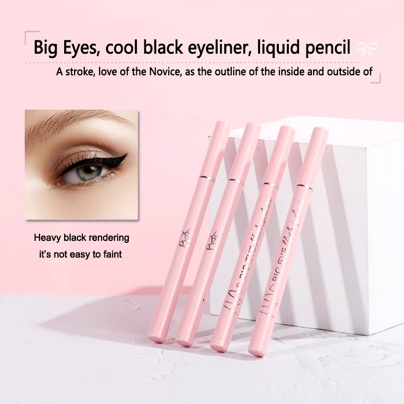 

1 Pink Rods Cool Black Eyeliner Pen Dry, Durable WaterproOf, Not Easy To Dizzy Eye liner Is Not Easy To Take Off Makeup Eyeliner