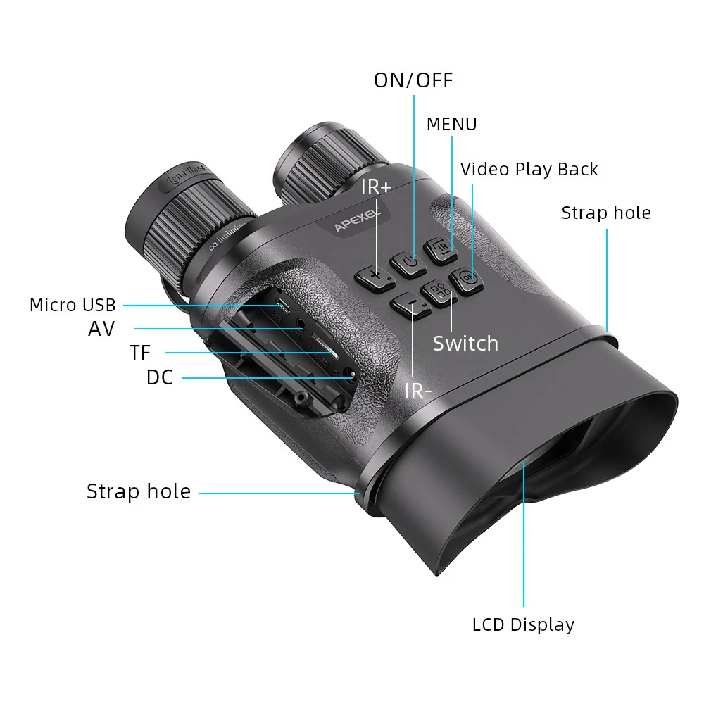 

Digital Night Vision Binoculars Video Recording HD Infrared Day Night Vision Complete Darkness Surveillance Camping Exploring