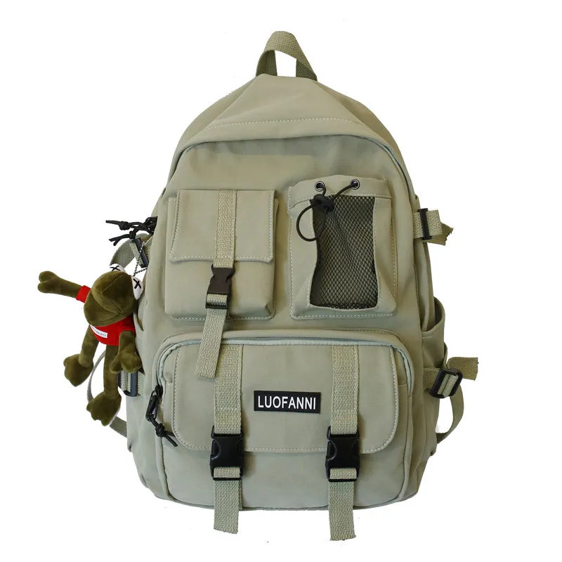 

EST Multiple pocket Waterproof nylon Women Backpack High quality Insert buckle unisex Student schoolbag Lovely Book Mochilas