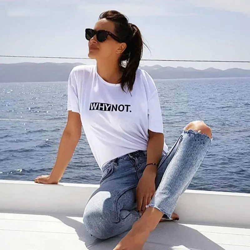 Letter Printed T Shirt Women Cotton Summer T-Shirt Casual Tops Tee Short Sleeve Female White Black Red Tees | Женская одежда