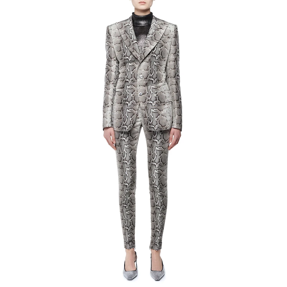 2021 Зимние новые пикантные туфли со змеиным узором для женщин комплект ювелирных