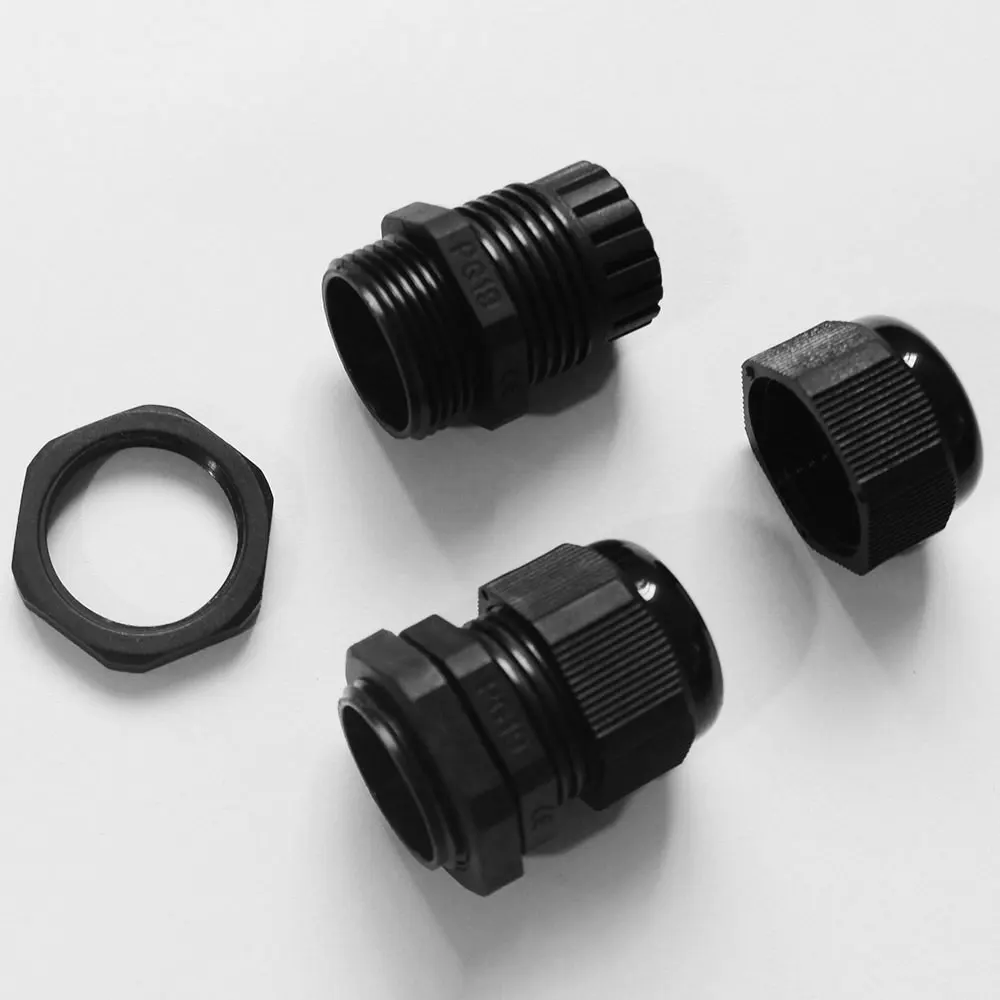 PG42 Черный/Белый Пластиковые водонепроницаемые соединители кабельный ввод с