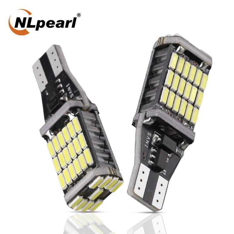 

NLpearl 2x Super Bright Signal Lamp T15 W16W Led Bulb 12V 10W 4014SMD T15 Led Canbus Car Reverse Light Backup Lamp Parking Light