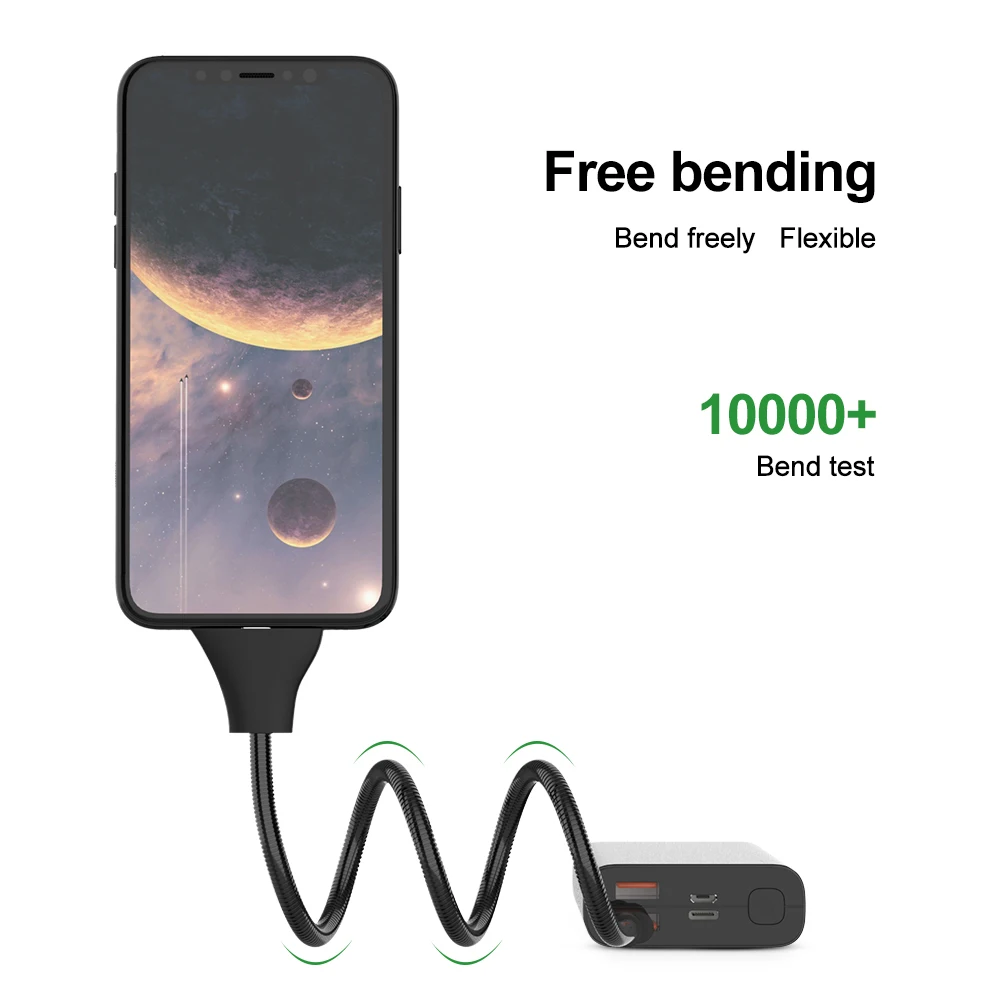 Fast Charging Type C Micro USB Cable Stand Data Lazy Car Charger Holder For iPhone Samsung Android Phone | Мобильные телефоны и