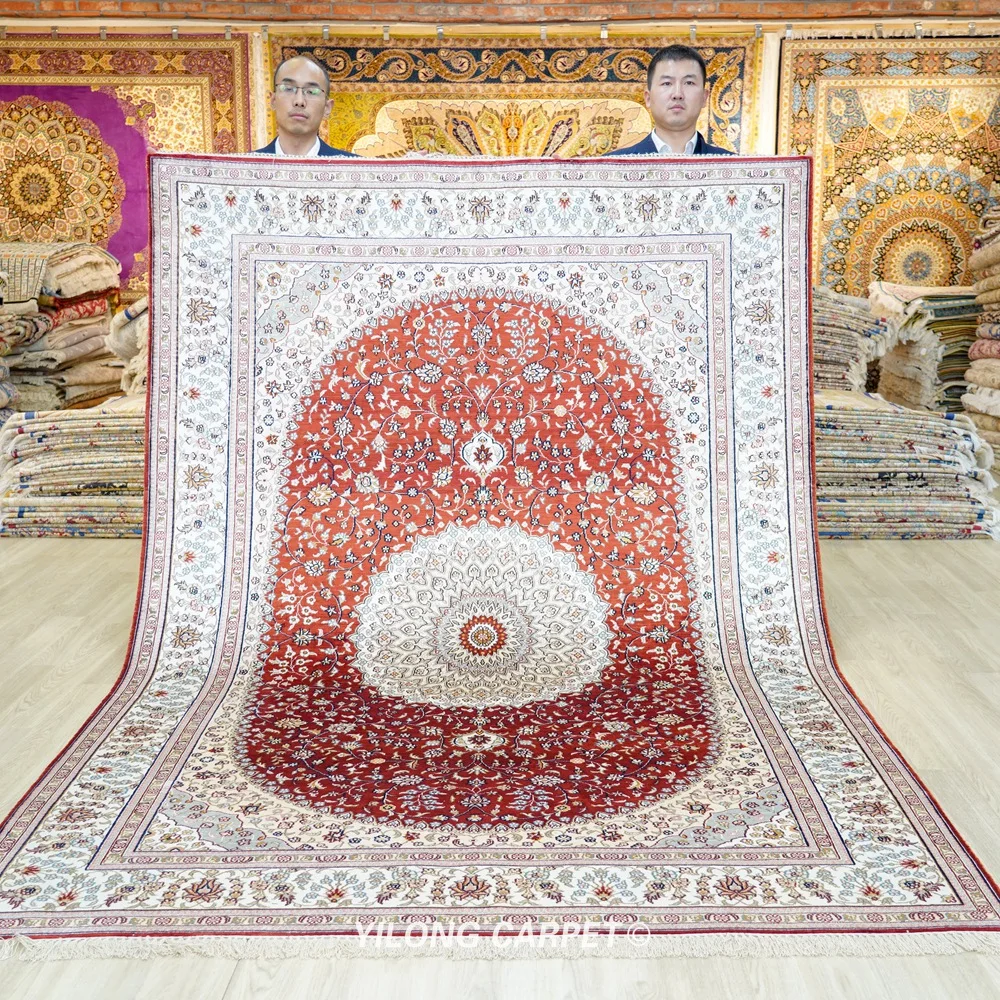 

6'x9' Kashan Carpets Vantage Exquisite Red Medallion Persian Rug Handmade (YHW465B)