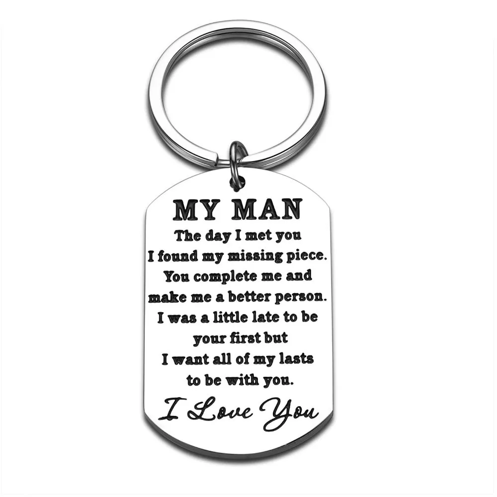 

To My Man Keychain I Love You Gift for Hubby Boyfriend Birthday Valentines Day Fiance Groom Wedding Couple Girlfriend Wife