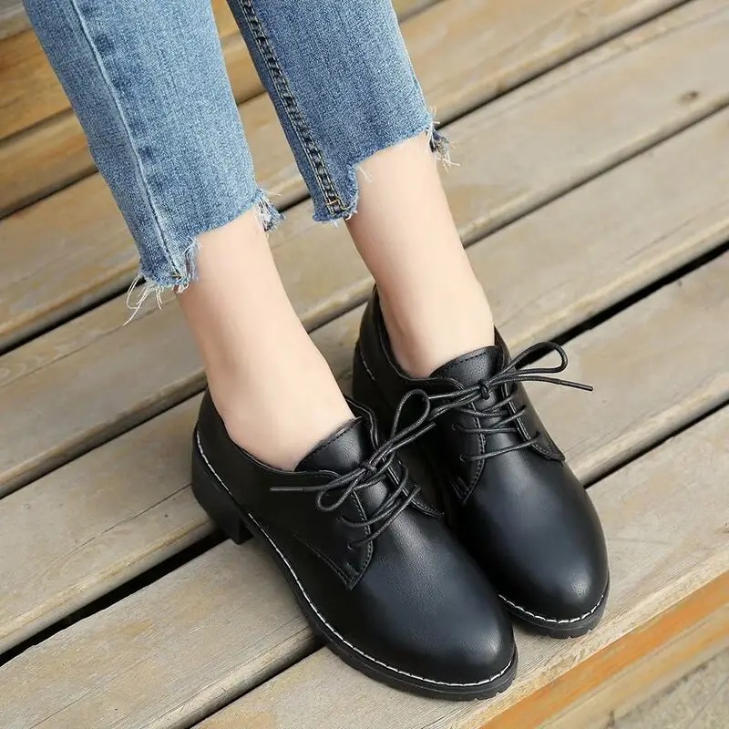 

Fast Send Oxfords Women Casual Shoes Female Spring Autumn Oxfords Heels Women Leather Shoes Design Fashion Ladies Shoes