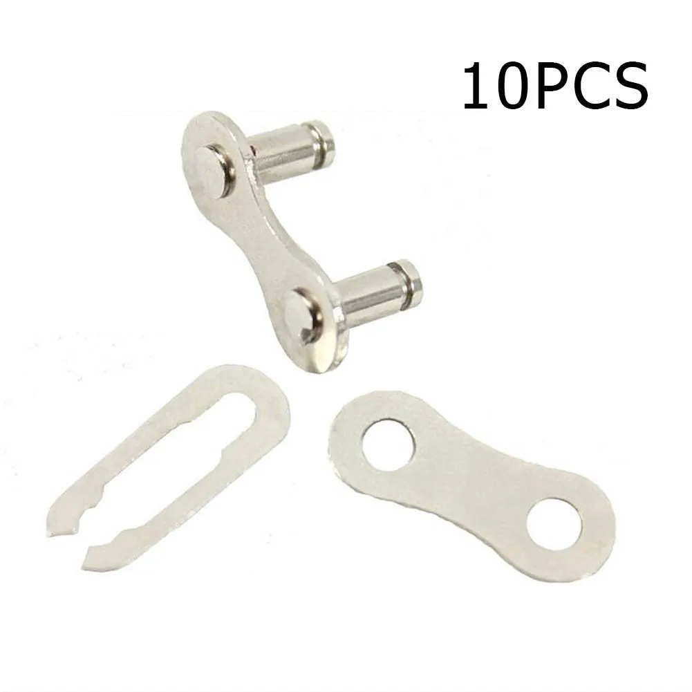 

10 Pcs Bicycle Bike Single Speed Steel Quick Chain Master Links Connector Accessories For 1-3 Speed Chains Bikes Cycling Parts