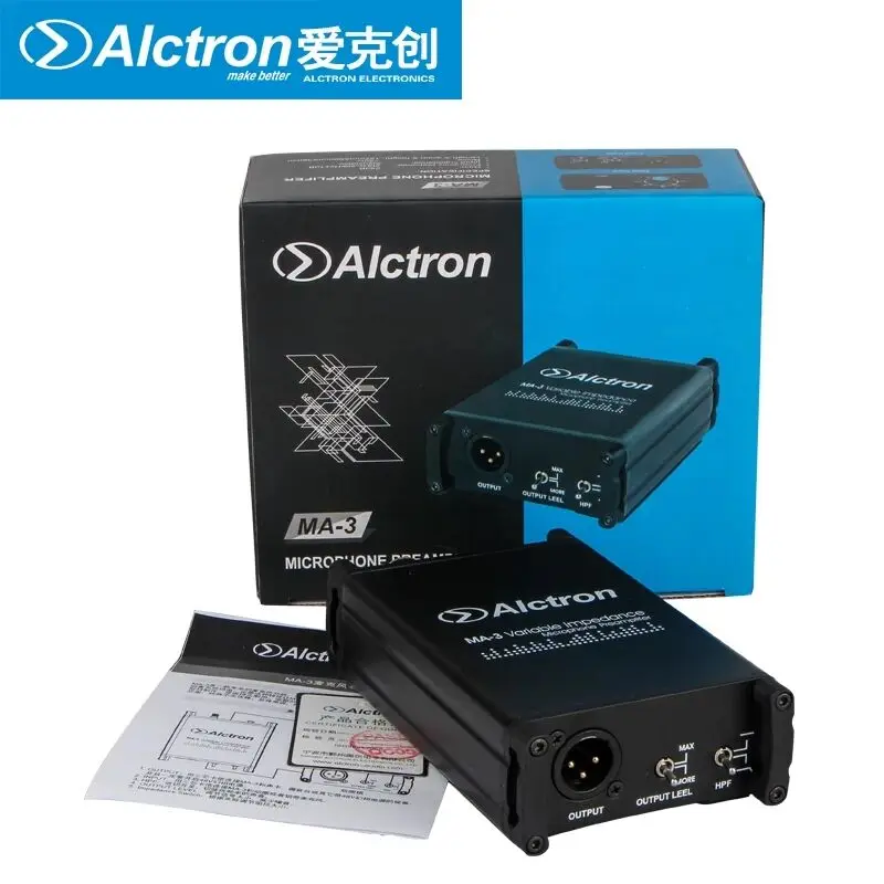

Alctron MA-3 Passive Aluminum Dynamic Microphone Preamplifier Gain Mic Amplifier Channel Strips Studio, Stage Performance