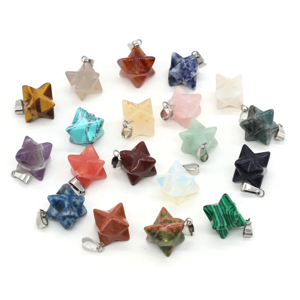 

New Style Natural Stone Pendant Thorn Spherical Shaped Semi-precious Pendant For Jewelry Making DIY Necklace Accessory