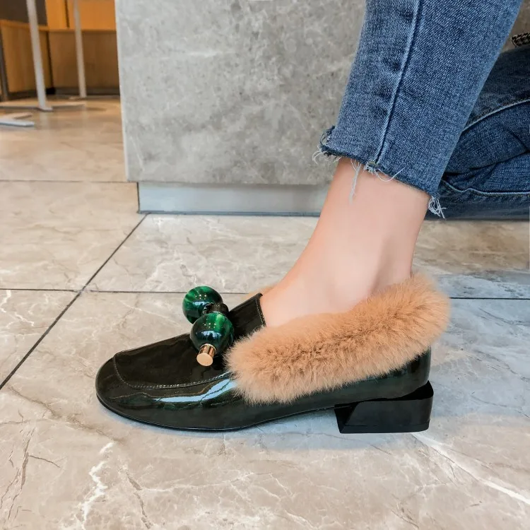MLJUESE/женские туфли лодочки Модель 2020 года Зимние вечерние из лакированной кожи на