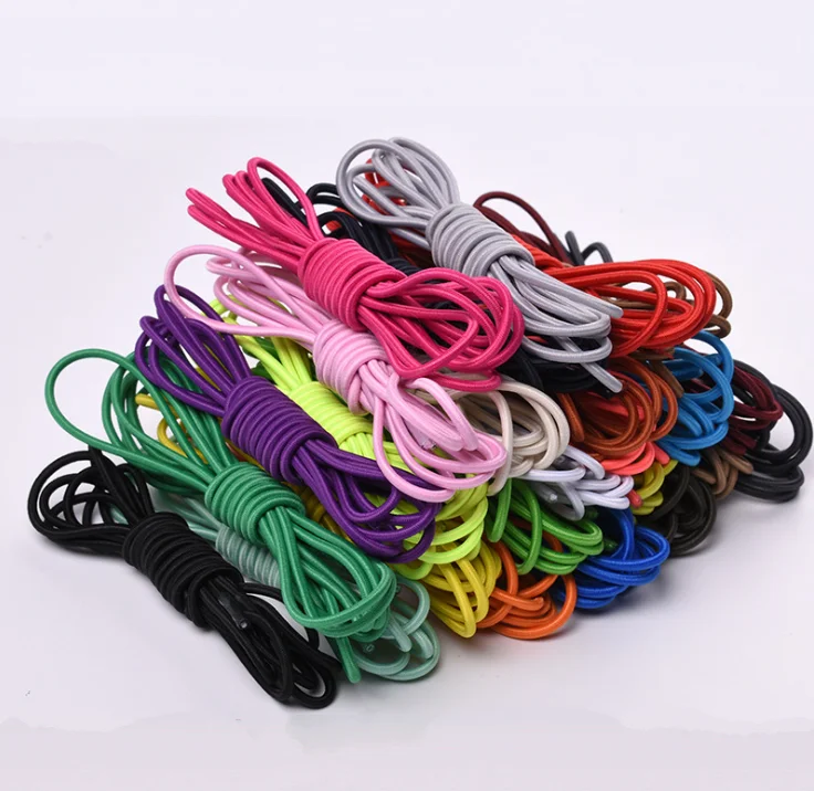 1 пара 25 цветов круглые эластичные латексные шнурки для обуви растягивающиеся