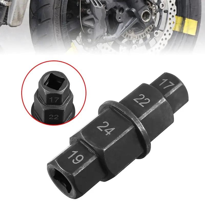 

1 шт. 17-24 мм Портативный гаечный ключ для ремонта переднего колеса, мини-ступица мотоцикла, адаптер для торцевой головки, инструмент для ремо...