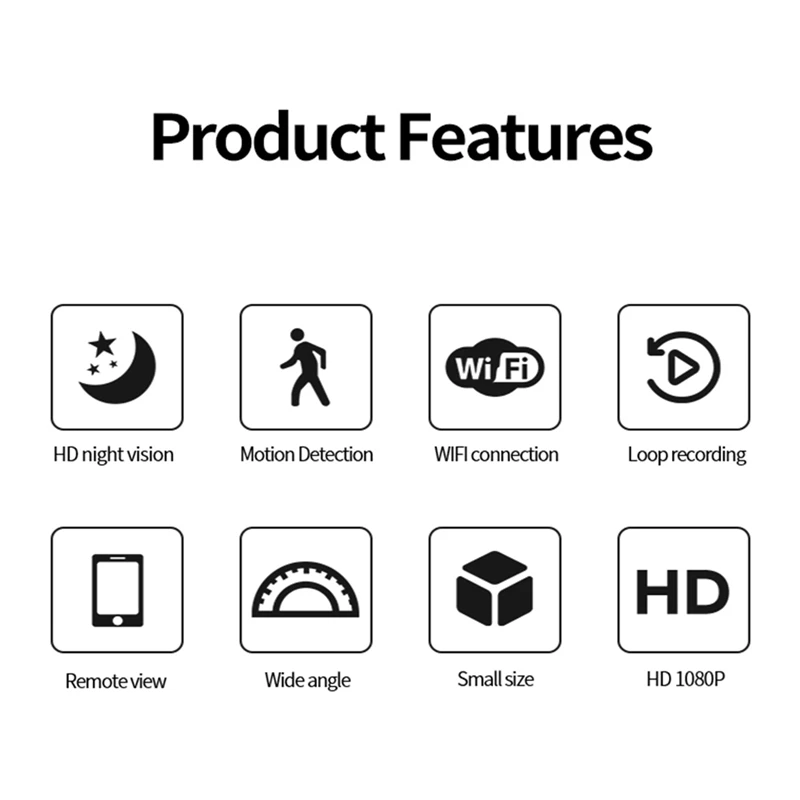 

W12 1080P HD IP Mini Camera Wireless Wifi Security Remote Control Surveillance Night Vision Camera