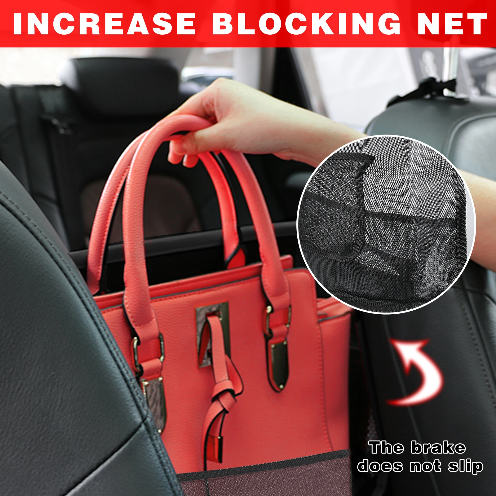 

Car Net Pocket Handbag Holder Organizer Auto Interior Accessories Storage Bags Organizer Home Storage FIF66