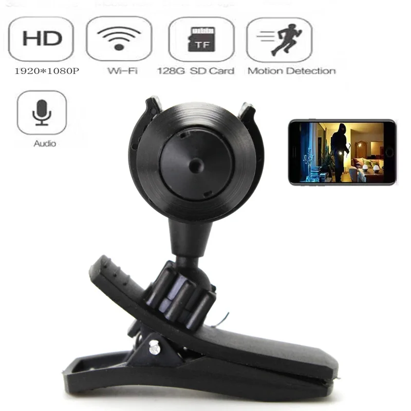 Переносная Wi-Fi IP мини-камера HD 1080P беспроводная вебкамера P2P с микрофоном