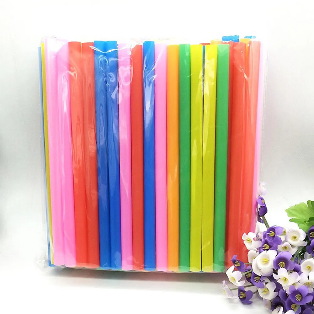

100pcs Disposable Plastic Drinking Multi-Colored Extra Wide Boba Bubble Tea Fat Drinking Smoothie Milkshake Straws Assorted