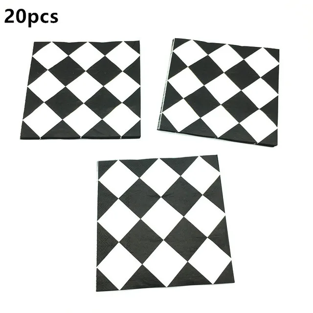 Race Car Birthday Party Supplies Black White Checkered Decorations Including Banner Pennant Balloons Tablecloth Gift Bags | Дом и сад