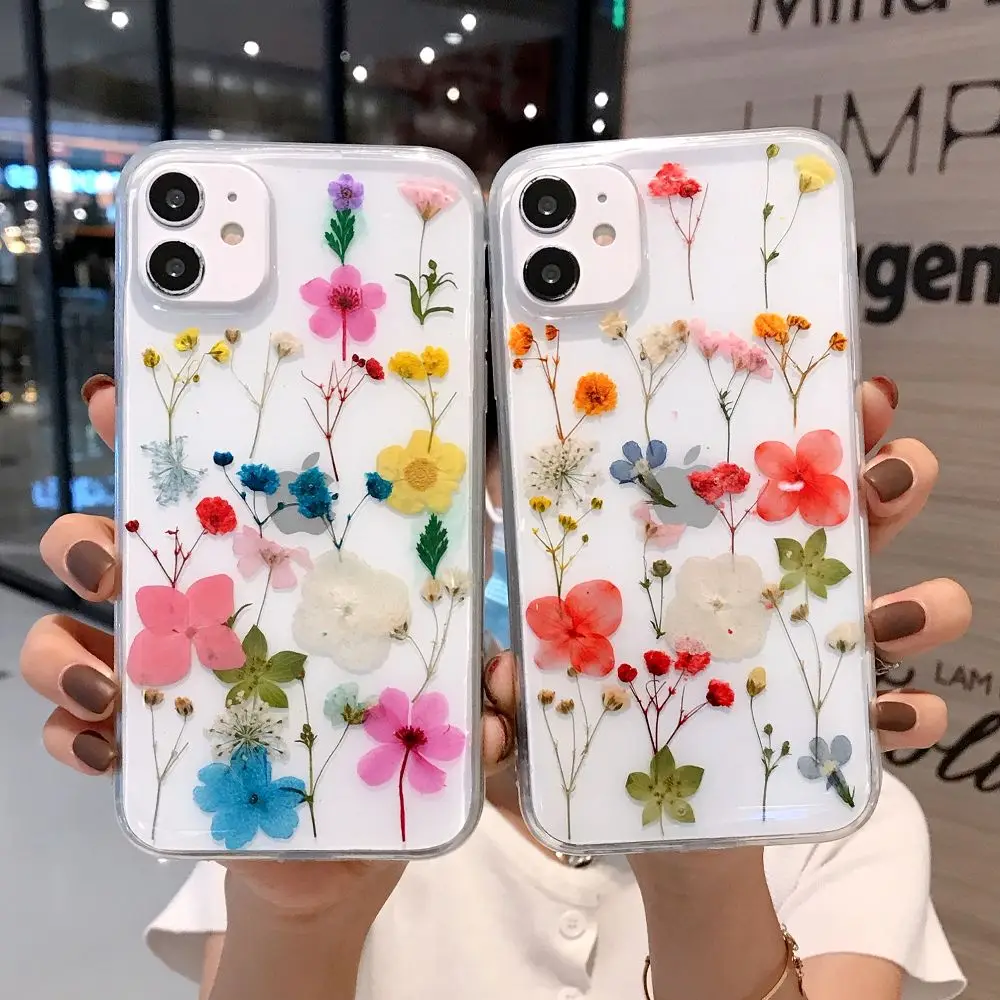 

Чехол KL для Iphone 13, 12, 11Promax, Роскошный чехол из эпоксидной смолы с реальными цветами для Iphone 6, 7, 8 Plus, X, Xs, Xr, Xsmax, чехол