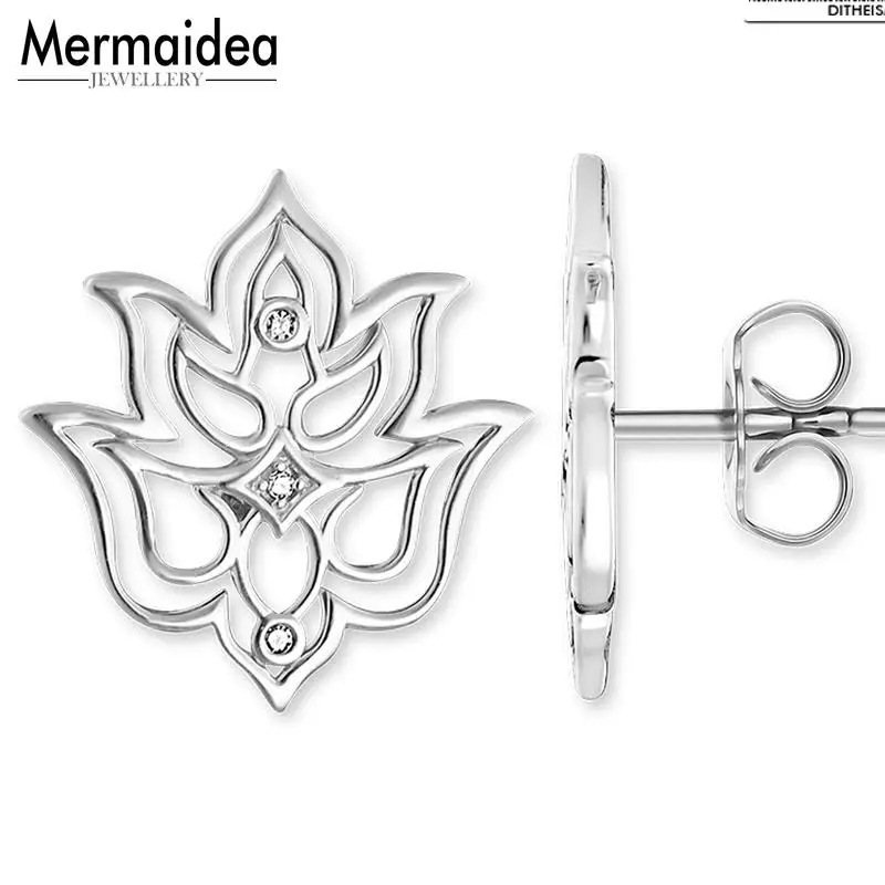 Серьги гвоздики с цветочным орнаментом лотоса новинка 2020 модные ювелирные