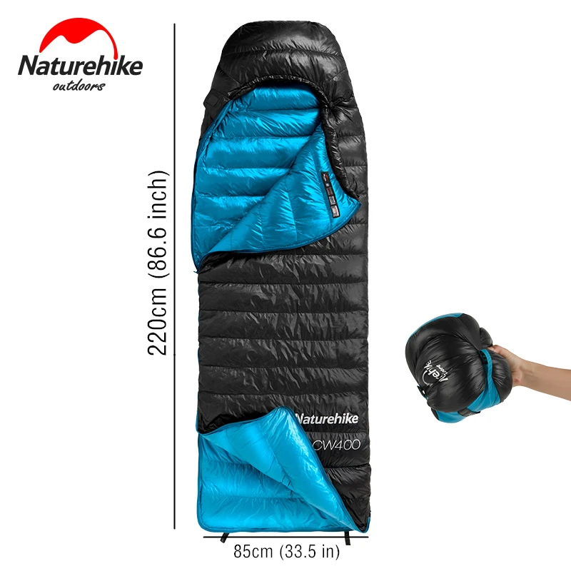 Спальный мешок NatureHike с гусиным пухом портативный уличный туристический для