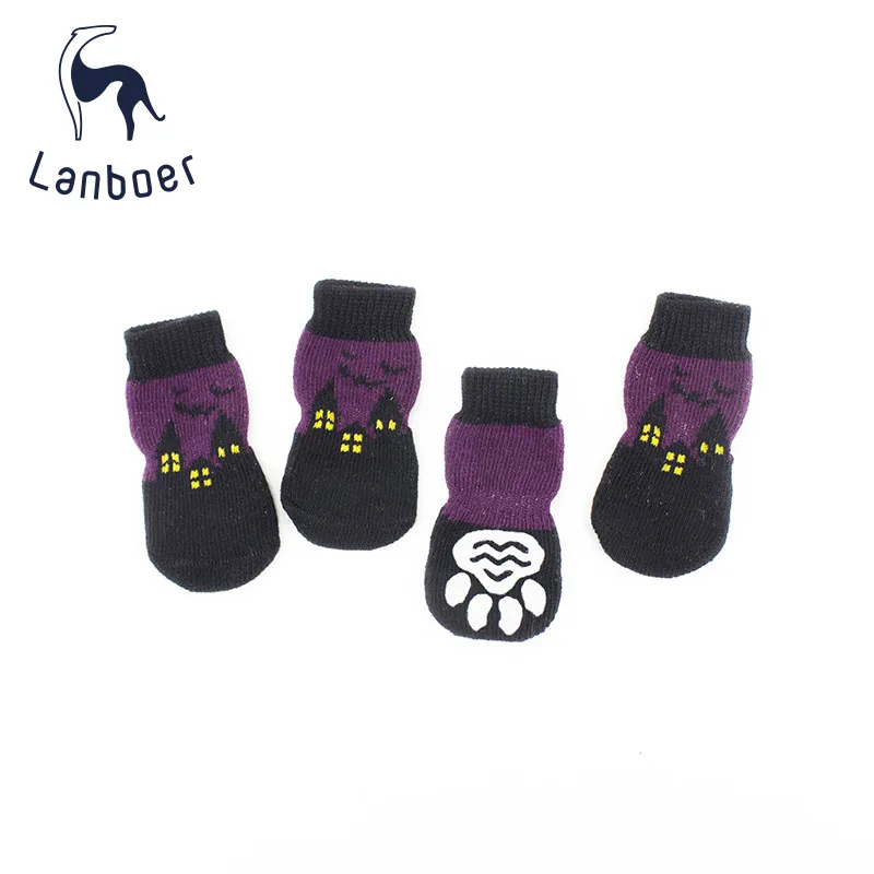 Pet socks manufacturer direct sale dog foot cover small and medium pet antiskid knitting sports wholesale | Дом и сад
