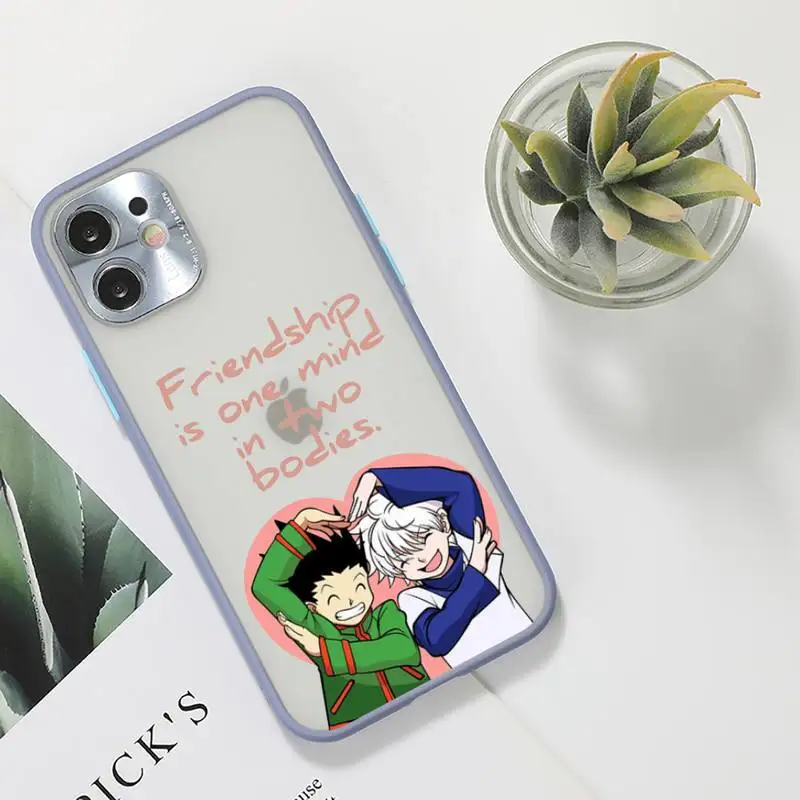 

Hunter X Hunter Killua Zoldyck Phone Case For iPhone 12 11 Mini Pro XR XS Max 7 8 Plus X Matte transparent Gray Back Cover
