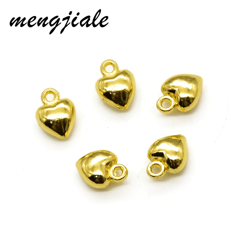 

30pcs Wholesale Three Color 3D Heart Charms Zinc Alloy Metal Pendants For DIY Handmade Jewelry Accessories Making 10*7mm