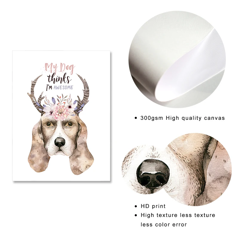 Художественная зона милая кошка собака животные принты настенные