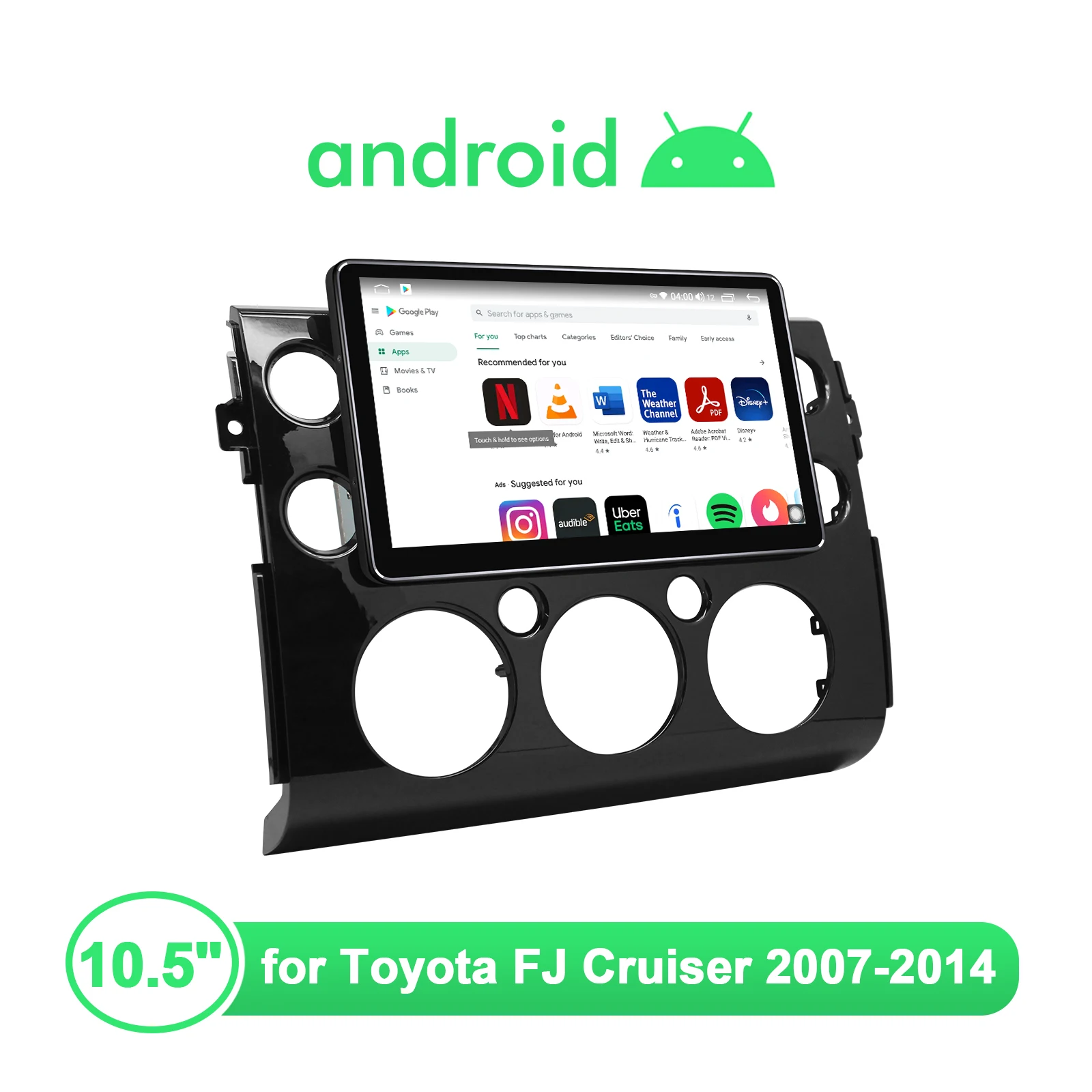 구매 10.5 인치 오토라디오 안드로이드 10 멀티미디어 헤드 유닛 1280*720 도요타 FJ 크루저 2007 2014 무선 카플레이 안드로이드 오토 4G, Android 오토 라디오