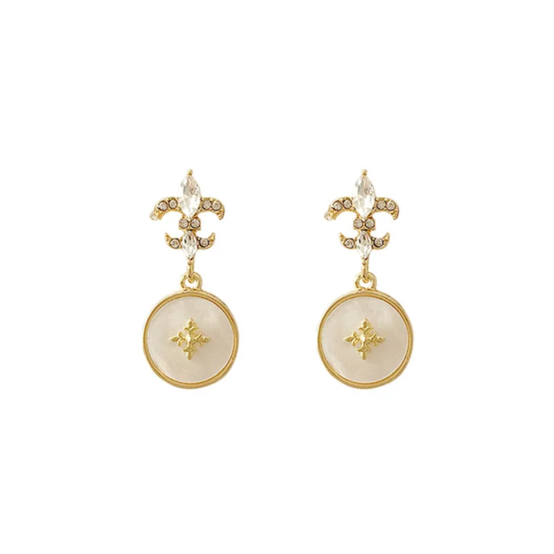 

DSHOU124 New style individuality simple metal earrings retro palace earrings gift link for buyer
